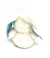 White Easter Bunny Stuffed Animal With Blue On Feet And Ears And A Pink Nose - TheRealThreads